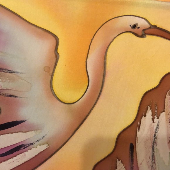 🦢dilemma Dhun Shroff Dolman Sleeved Silk Scarf lightweight painted poncho tunic - Picture 5 of 10